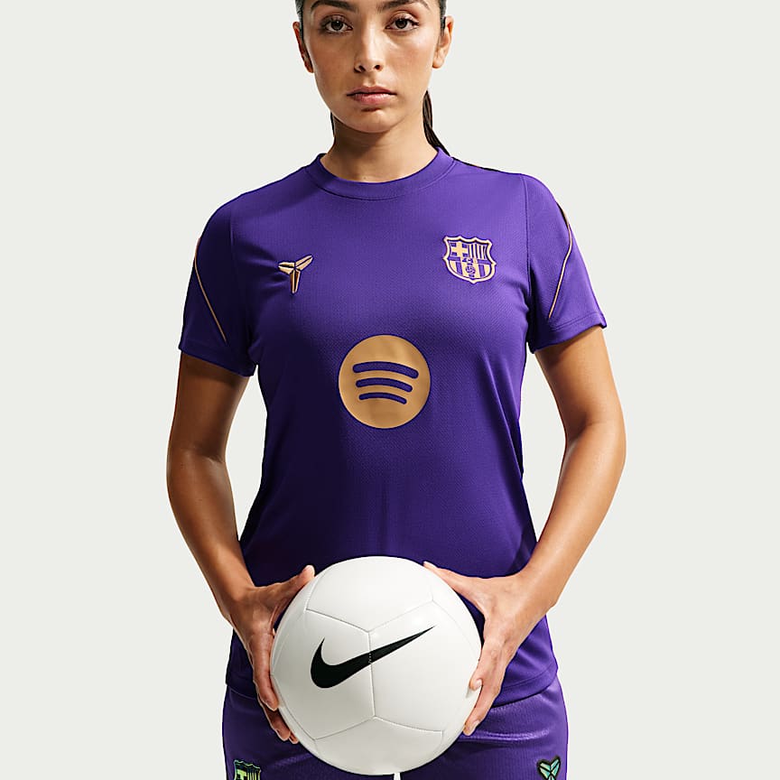 FC Barcelona Nike ポロシャツ パープル F.C. Barcelona One Away Women's Nike Dri-FIT Football Loose Top